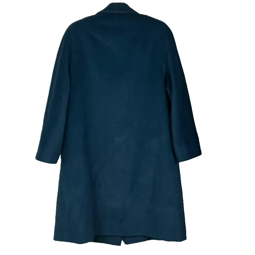 May Lai Co Overcoat Womens S-M Blue Wool Single Breasted Two Button Notch Lapel - Picture 2 of 16